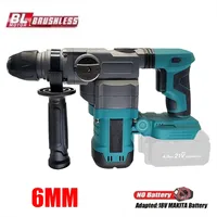 6mm Brushless Rotary Hammer Drill 2-Mode 10J Cordless Electric Hammer Drill Handheld Power Tool for Makita 18V Battery