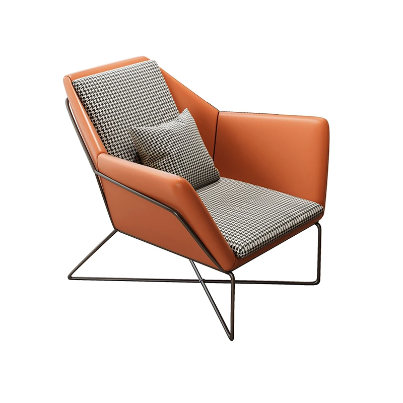 

Hxl Nordic Light Luxury Sofa Chair Living Room Creative Leisure Chair Minimalist Orange Tiger Chair