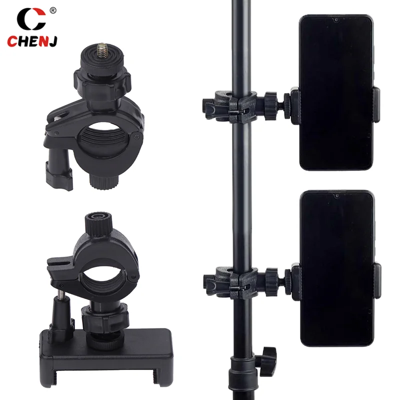 SLR Camera Phone Holder For Circular Lamp Tripod Phone Live Streaming Bracket Automatic Clamping 360 ° Rotating Bracket