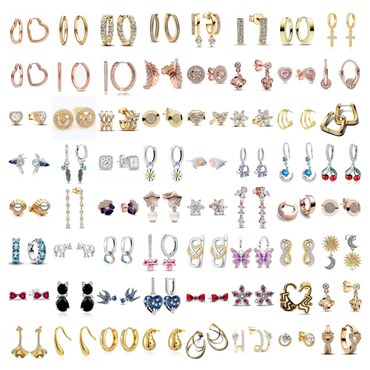 

Новинка 2025, изысканные аксессуары с логотипом S925, серебряные украшения, женские серьги с гинкго, ромашкой, бабочкой и вишней