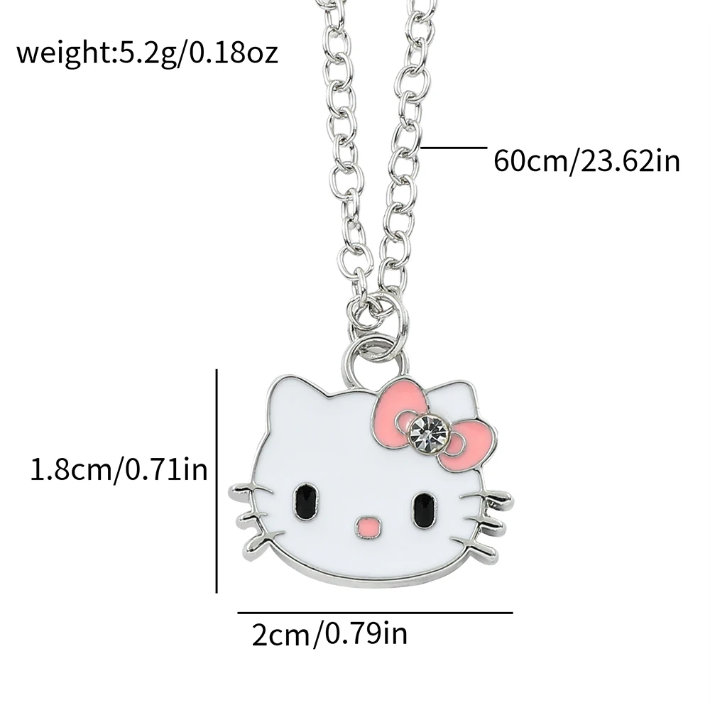 Sanrio Hello Kitty Necklace Cute Cartoon Pendant Clavicle Chain Lady Girl Birthday Gift