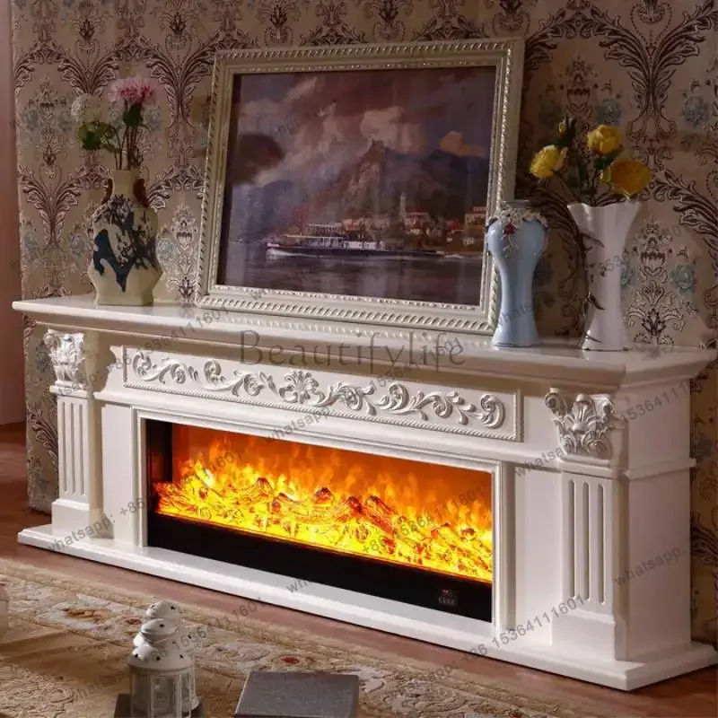 LJY Nordic Cheap Living Room Fireplace Display White Decoration Wood Living Room Cabinets Modern Tall Mueble Salon Furniture Hom