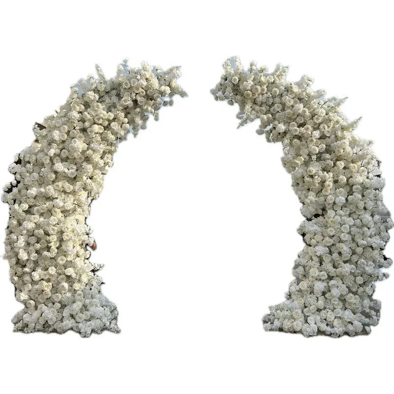 

White horn shelf floral set marriage proposal engagement scene decorative flowers