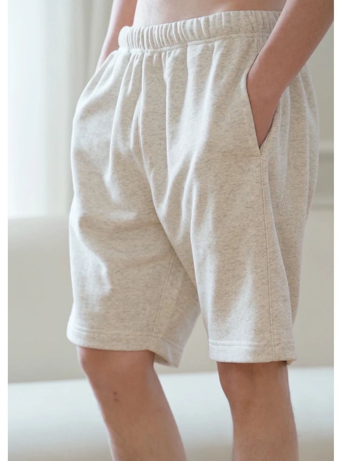 

Four Seasons Heavyweight Cotton Knit Retro Five-Point Loose Shorts Trendy American Casual Straight Solid Color Sports Pants Men