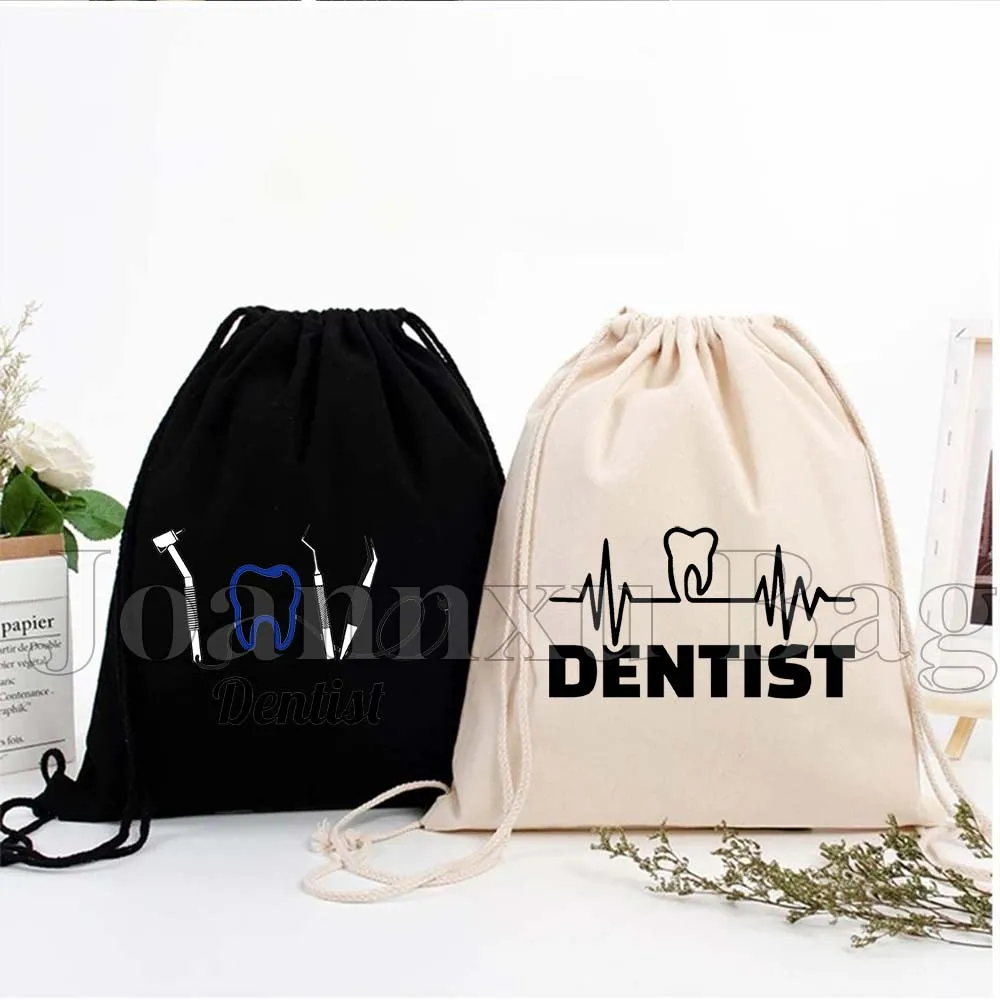 Dentist Dental Teeth Tooth Doctor Cute Dentistry Medic Medicine Funny Gift Drawstring Backpack Bags Sports Sackpack String Bag
