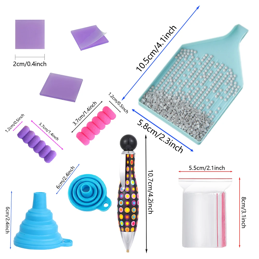 Diamond painting tool accessories dot drill pen beads container set tray beads storage box DIY tool kit plastic storage box