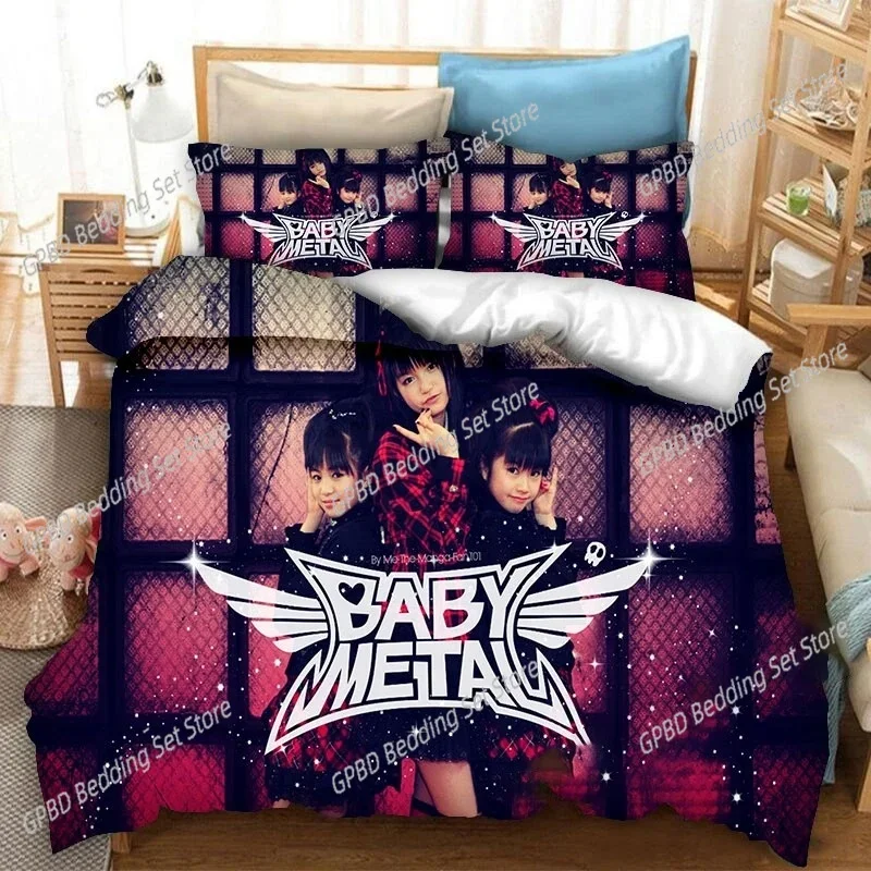 BABYMETAL Rock Band 3D Bedding Set Duvet Cover Pillowcases Single Twin Full Queen King Size Home Decor Quilt Boys Gift