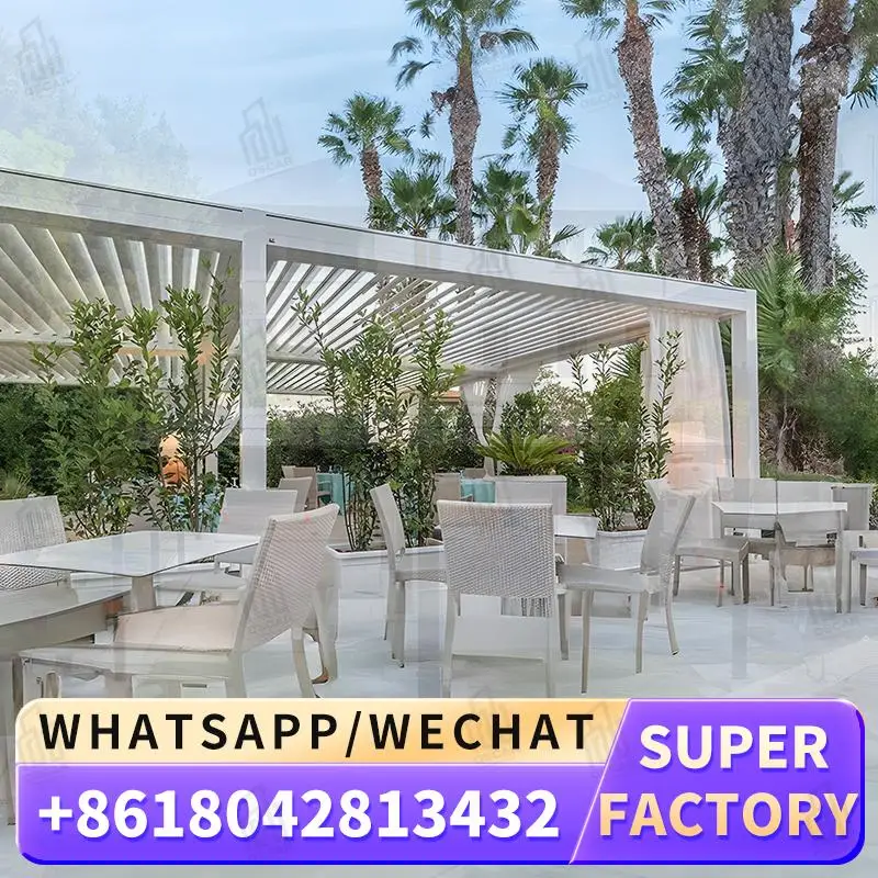 Моторизованный навес с двойной крышей на открытом воздухе, павильон для балконов 3x4 6x4, дизайн виллы Южной Африки, наружная структура, навес Re