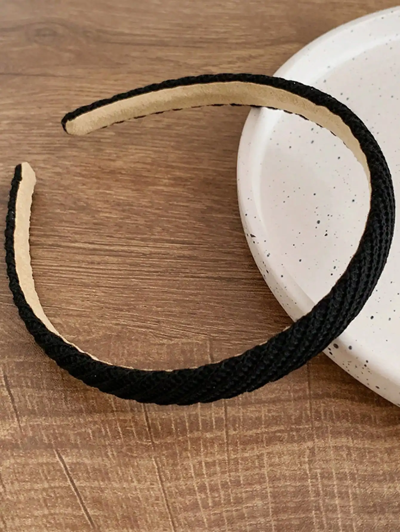 

4 Pack 38Cm Black Knitted Wide Hair Hoop For Women, Minimalist Solid Color Headband Suitable For Daily Use And Styling