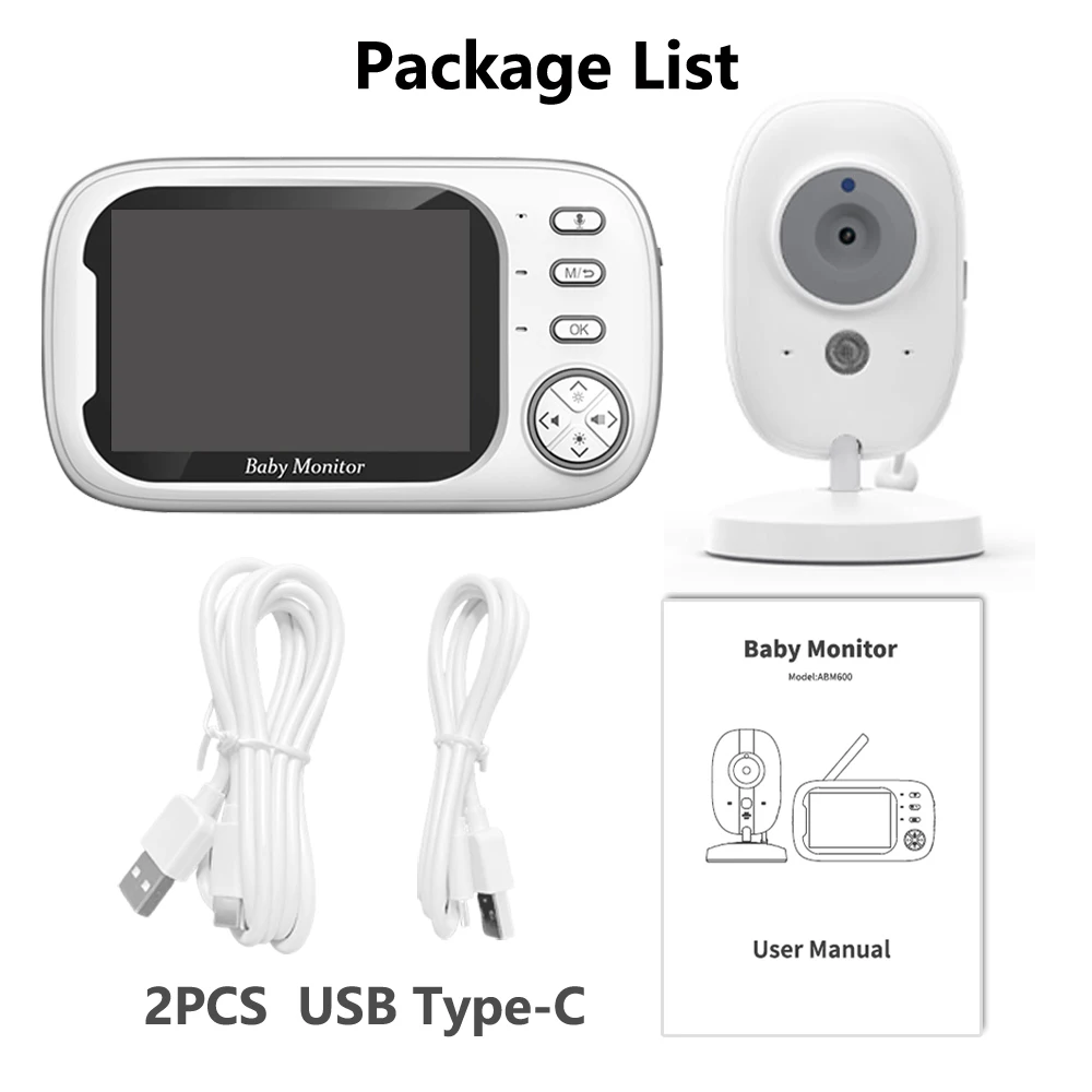 Cdycam-Wireless Video Baby Monitor, Nanny Câmera de Segurança, Visão Noturna, Monitoramento de Temperatura, 2-Way Audio, Novo, 3.5"