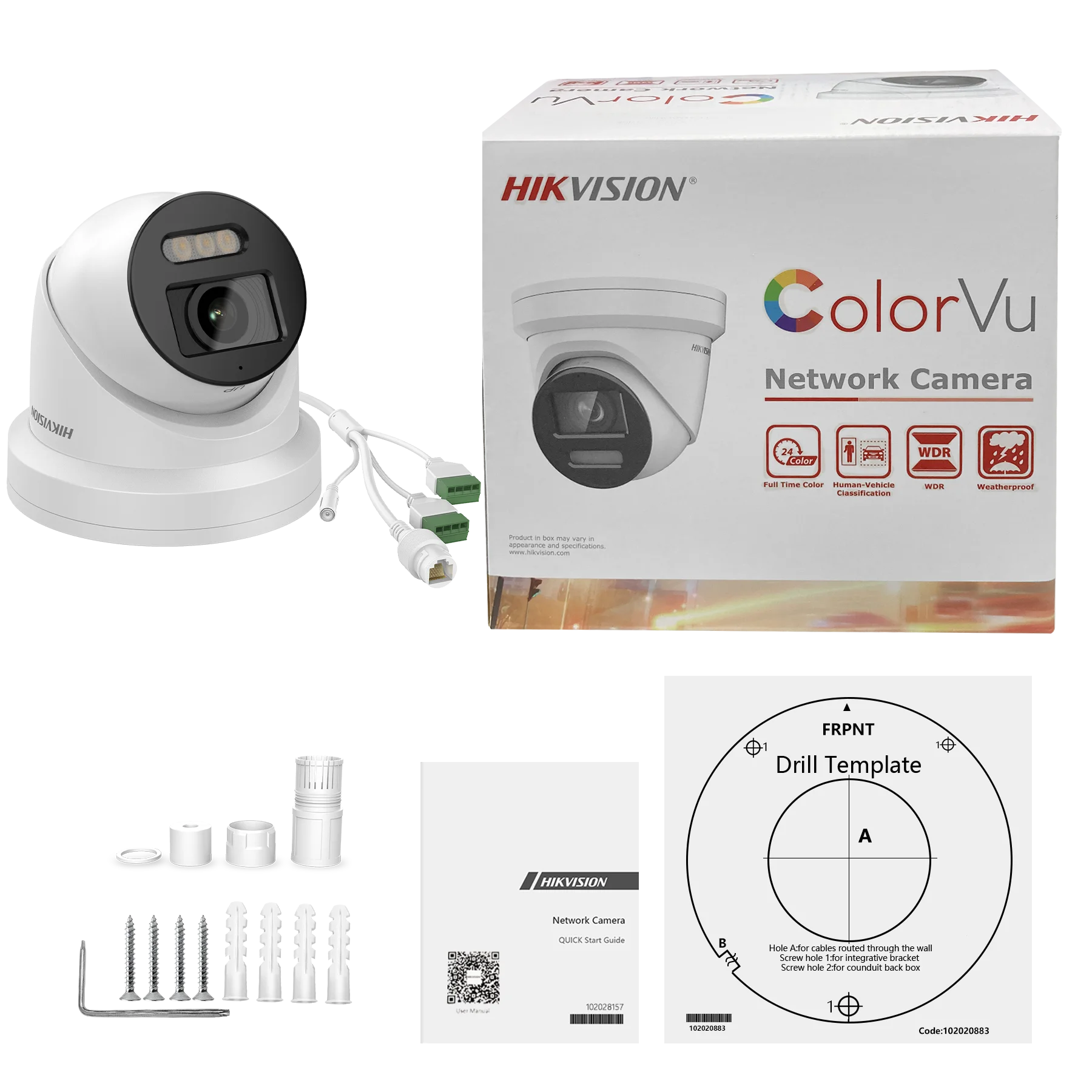 8PCS Hikvision 4MP/8MP DS-2CD234(8)7G2H-LISU/SL IP Camera Smart Hybrid IR White Light ColorVu Built-in 2-Way Audio 8POE NVR Kits