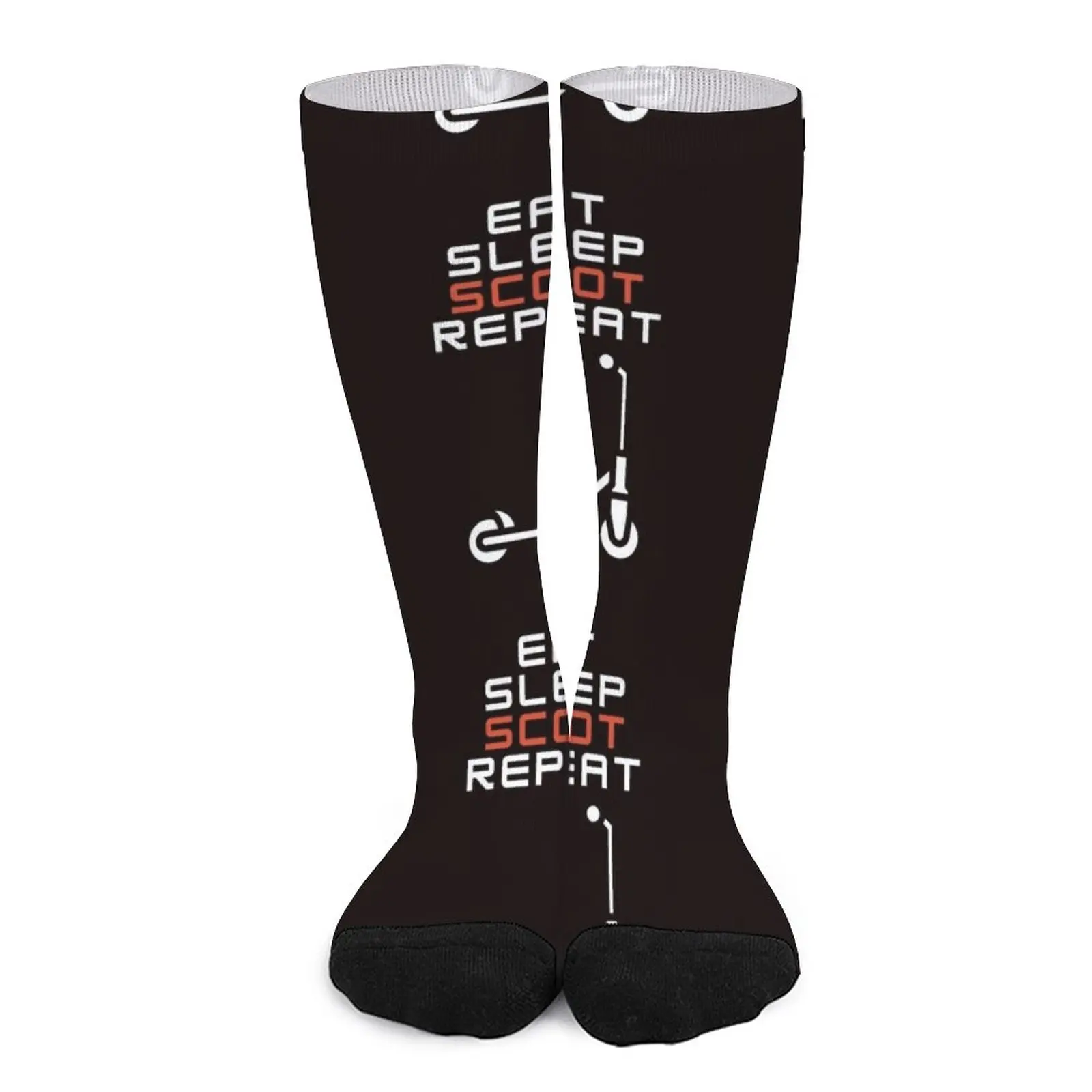 

Eat sleep Scoot repeat Socks Woman socks Fun socks