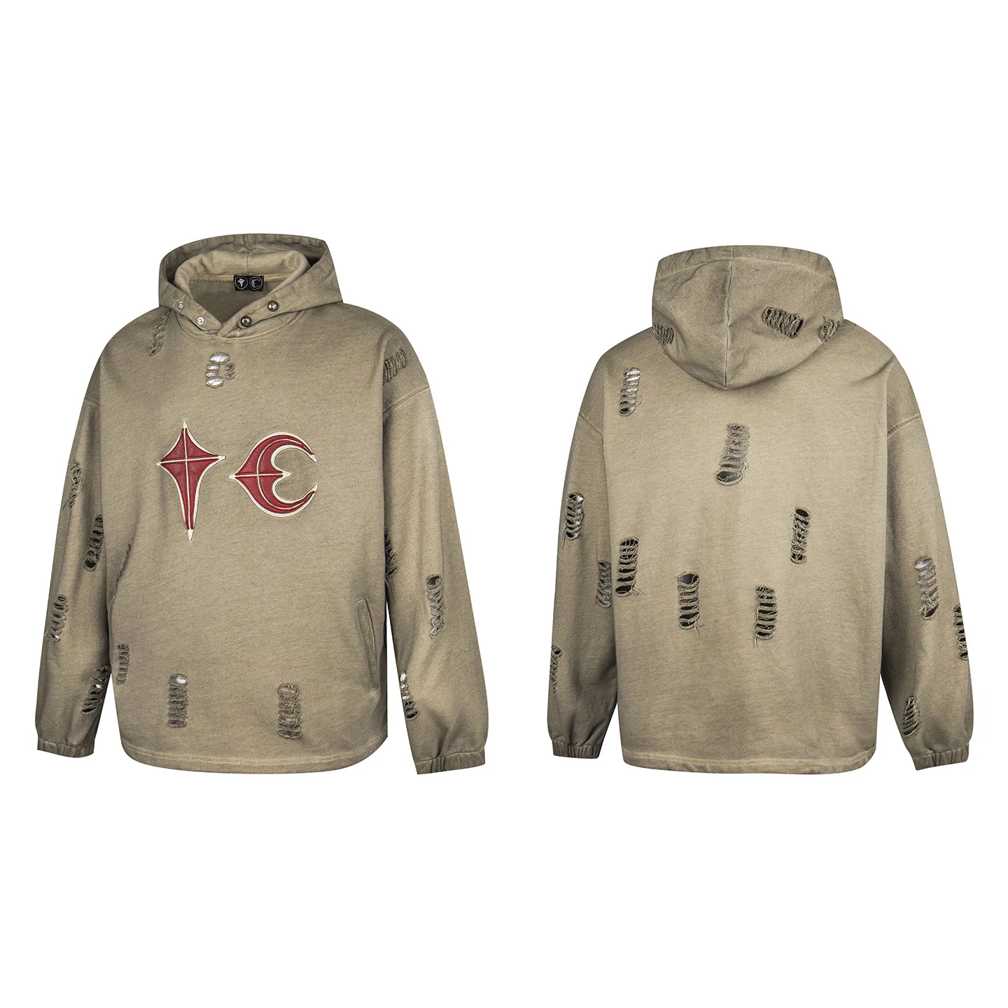 

Retro Waed Distred American Sle Hoodie Jaet Loose Fit ex High Street Autumn Winter Casual Top for Men And Women