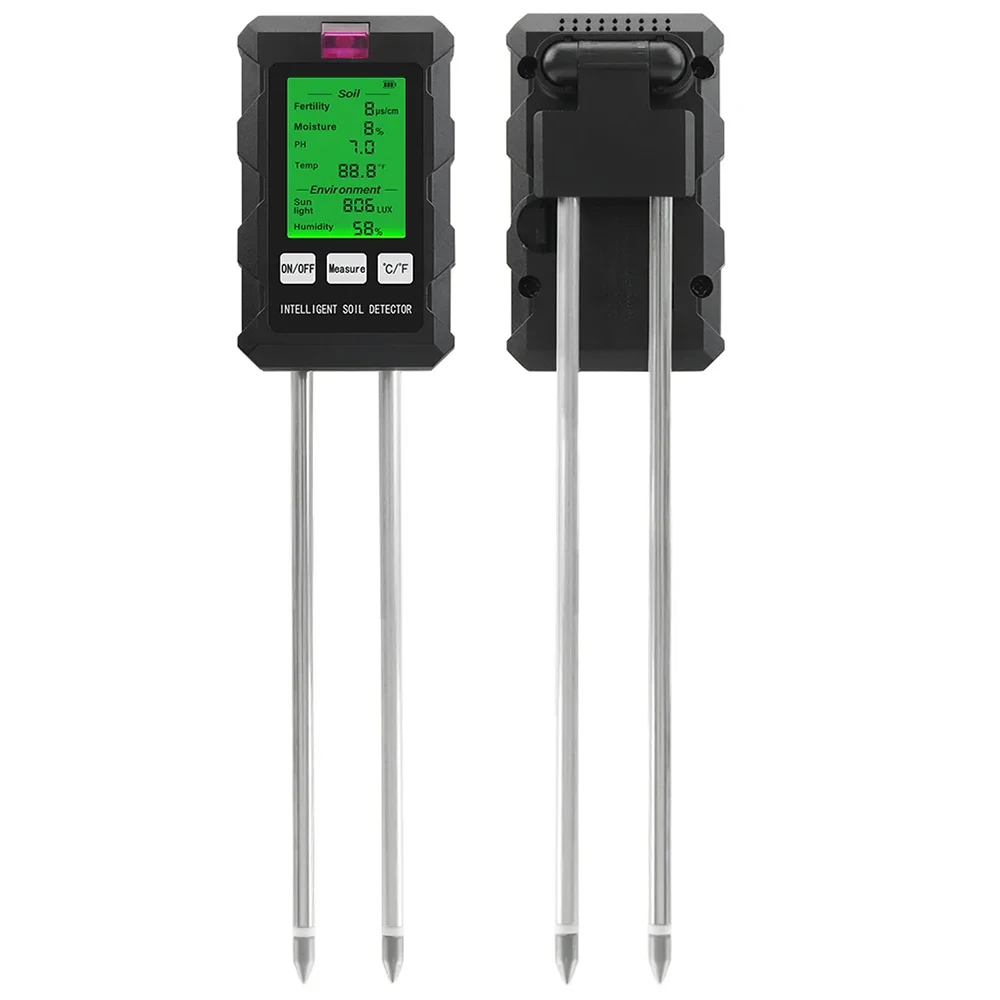 6-in-1 Soil Detector Soil pH Testing Soil Fertility Testing Soil Temp Detection Soil Moisture Detection Light Detection Air Humi