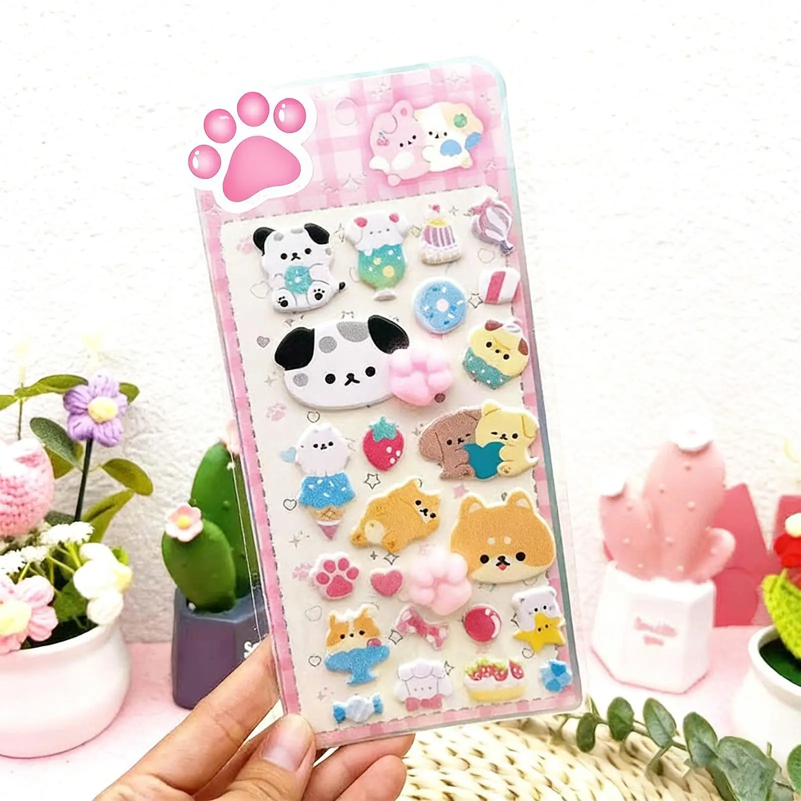 어린이를위한 스티커 만화 동물 스크랩북 데칼 노트북을위한 귀여운 동물 데칼 전화 케이스 파티 생일 교실 활동