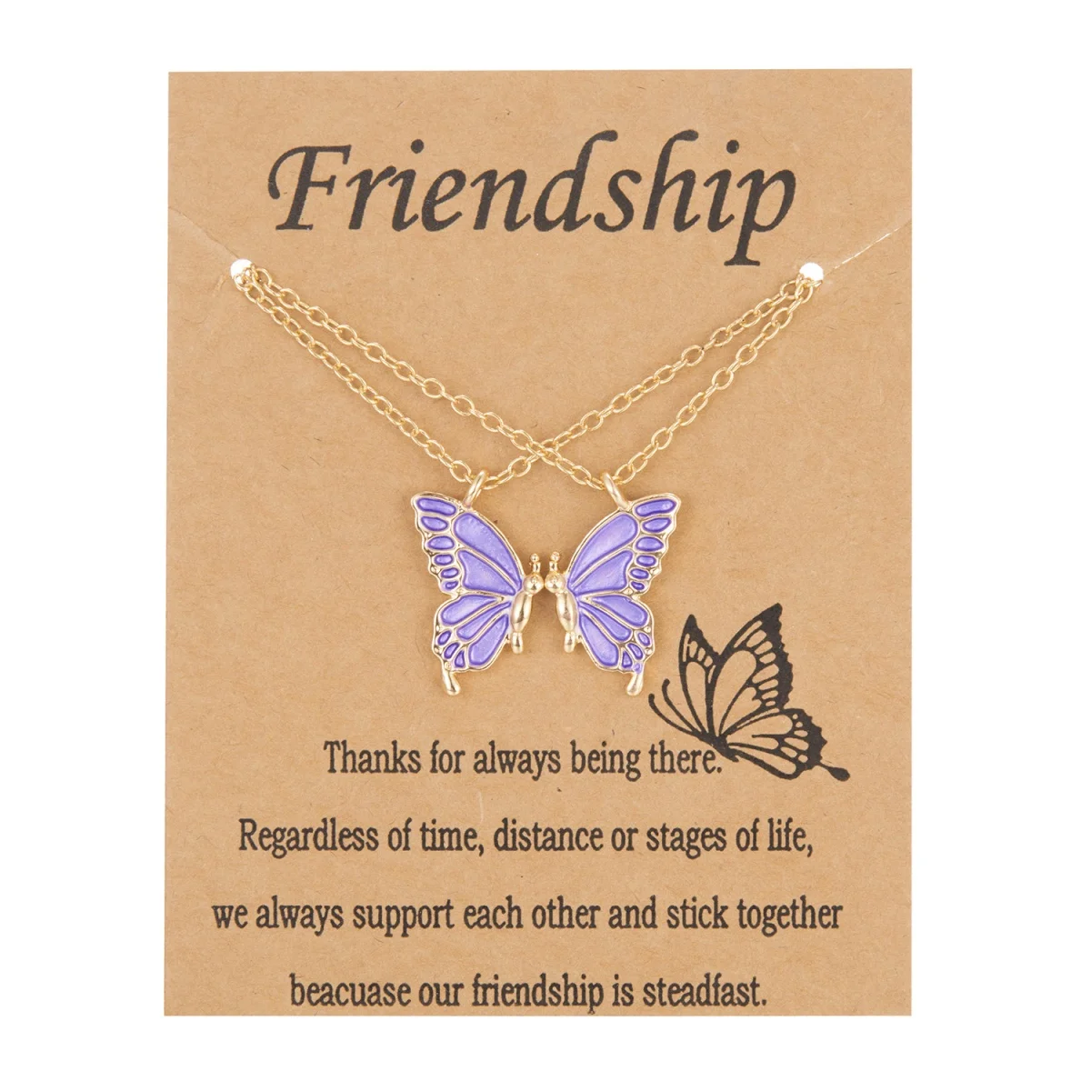 2 Teile/satz Nette Schmetterling Anhänger Paar Halskette Für Frauen Männer Einfache Elegante Tier Schmetterling Passenden Halsband Freundschaft Schmuck