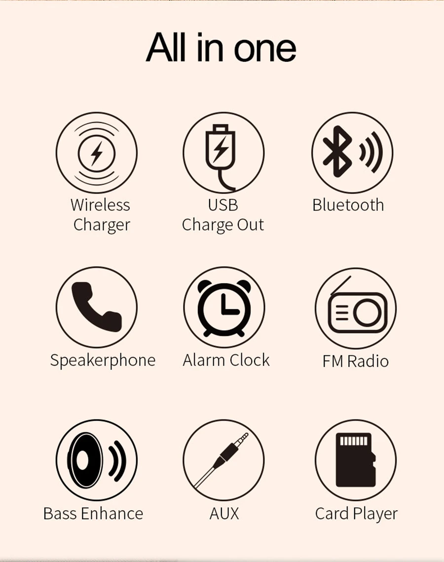 سماعة لاسلكية تعمل بالبلوتوث المتكلم USB شاحن لاسلكي للهاتف المحمول صندوق الصوت مضخم صوت مسرح منزلي صغير مع مكبرات صوت راديو FM