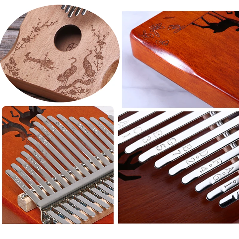 Kalimba Thumb Piano Calimba Professional Tuned Portable 17Key Mini Beginner\'s Birthday Festival Gift Relaxing Musical Instrument