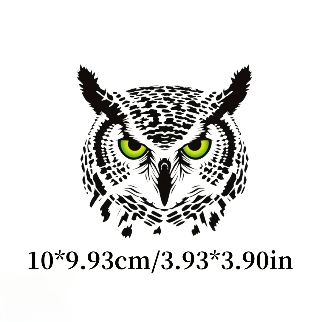 1pc Durable Waterproof Owl Car Sticker, Green Eyes Black Feather Design for Car Motorcycle Truck SUV, Gift for Owl Lovers