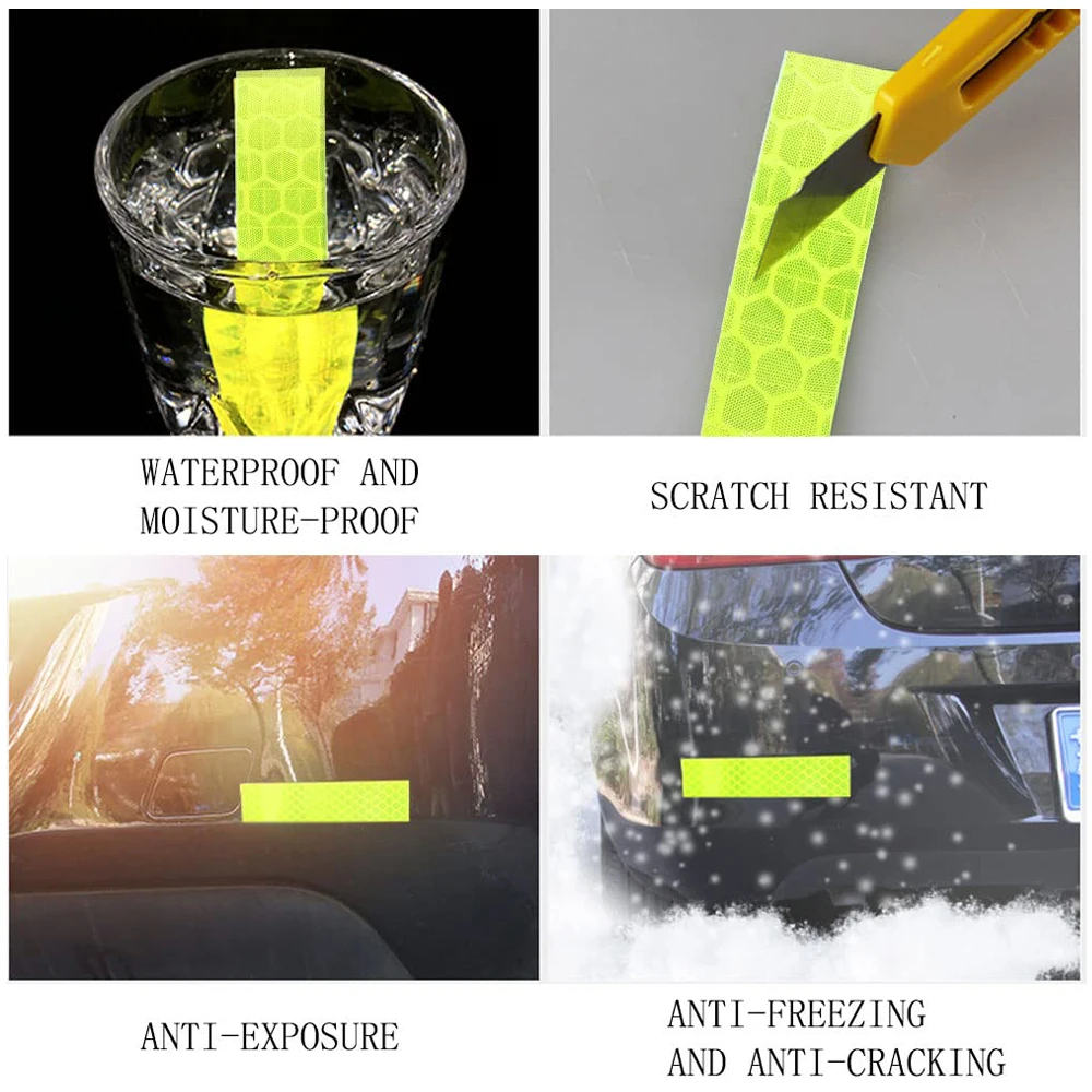 Outdoor Waterproof Reflective Warning Tape Reflector Tape Night Safety Stickers For Car Bicycles