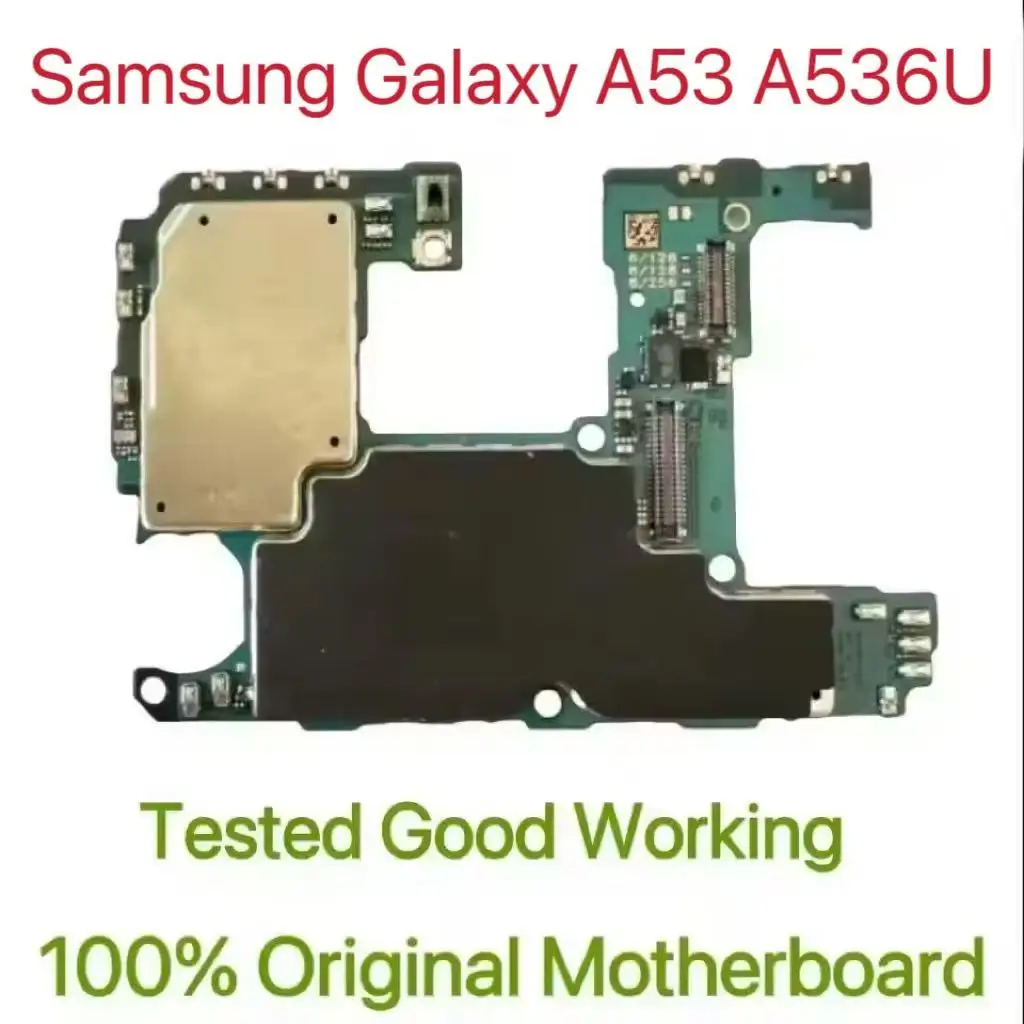 Original Unlocked Main Board For Samsung Galaxy A53 A536U Mainboard Motherboard Unlocked With Chips Circuits Flex Cable