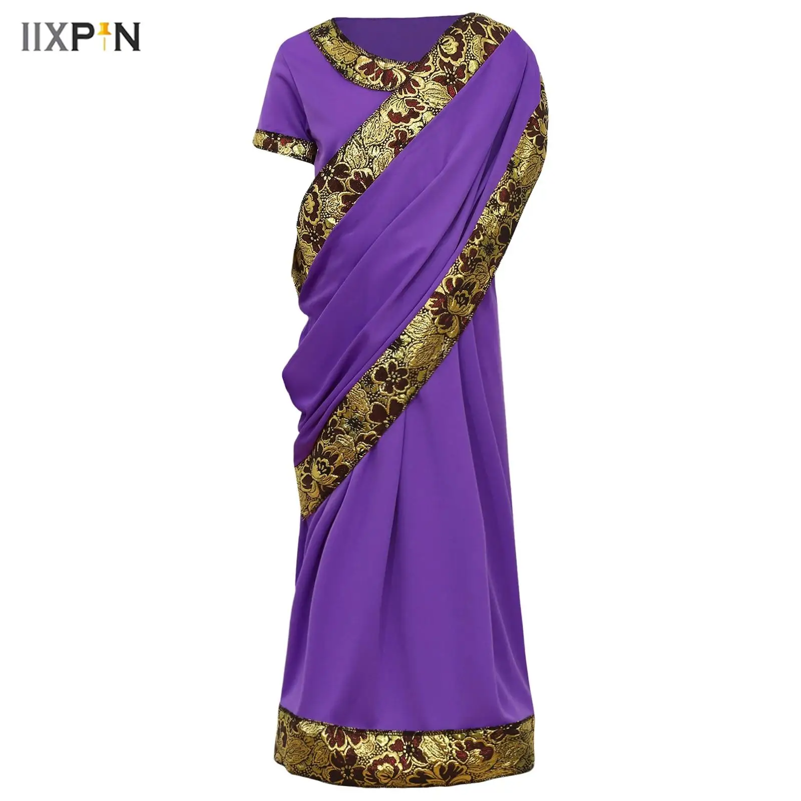 

Girls Sari Robe Indian Girls Traditional Dress-up Clothing Children Nativity Princess Ethnic Halloween Fancy Cosplay Costume