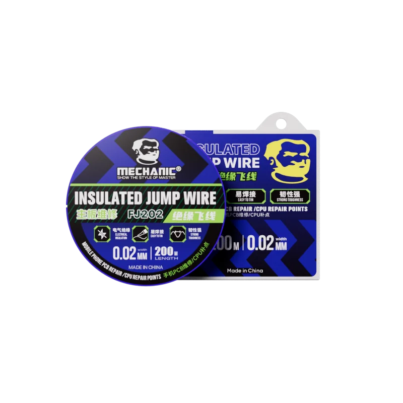 ميكانيكي FX105 FS205 FJ201 FJ202 FX202 0.005 مللي متر سلك نحاسي فائق الدقة غير معزول طول 100 متر وحدة المعالجة المركزية LCD PCB ربط سلك توصيل معزز