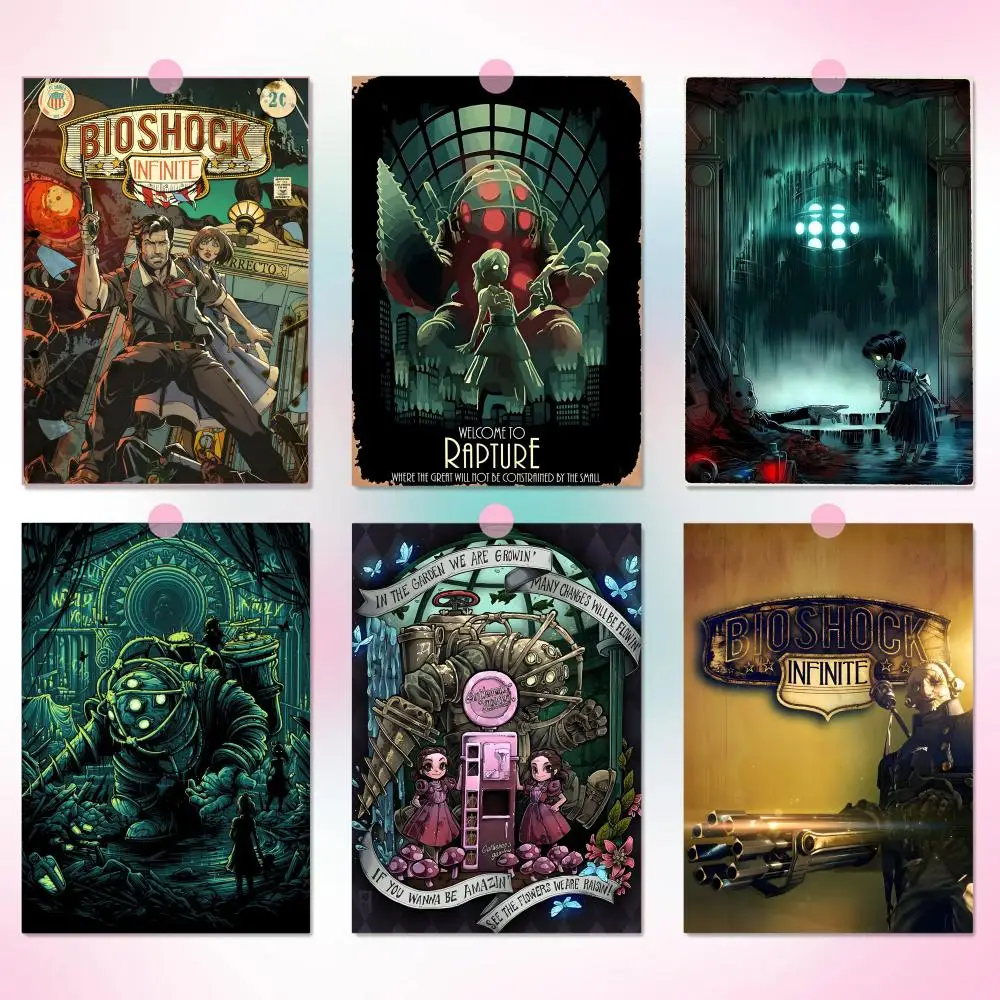 Video Game Bioshock Rapture Retro Print Minimalist Space Upgrade Viral Room Setup Flat Decor Simple Interior Look Cozy Poster
