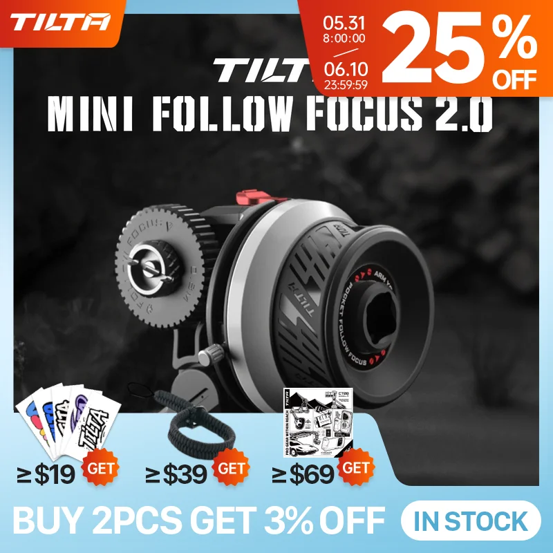 TILTA FF-T07 Mini Pocket Follow Focus System 2.0 Zoom Control DSLR Camera Cage Compatible with Sony zve10 A7S3 FX3 a7iii a7 iv