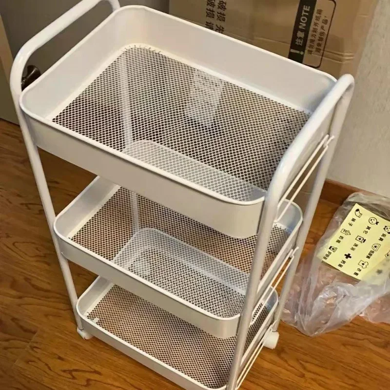 5-layer Floor-standing Kitchen Bathroom Toilet Mobile Baby Supplies Bedroom Bedside Snack Storage Rack Wheel Trolley Rack