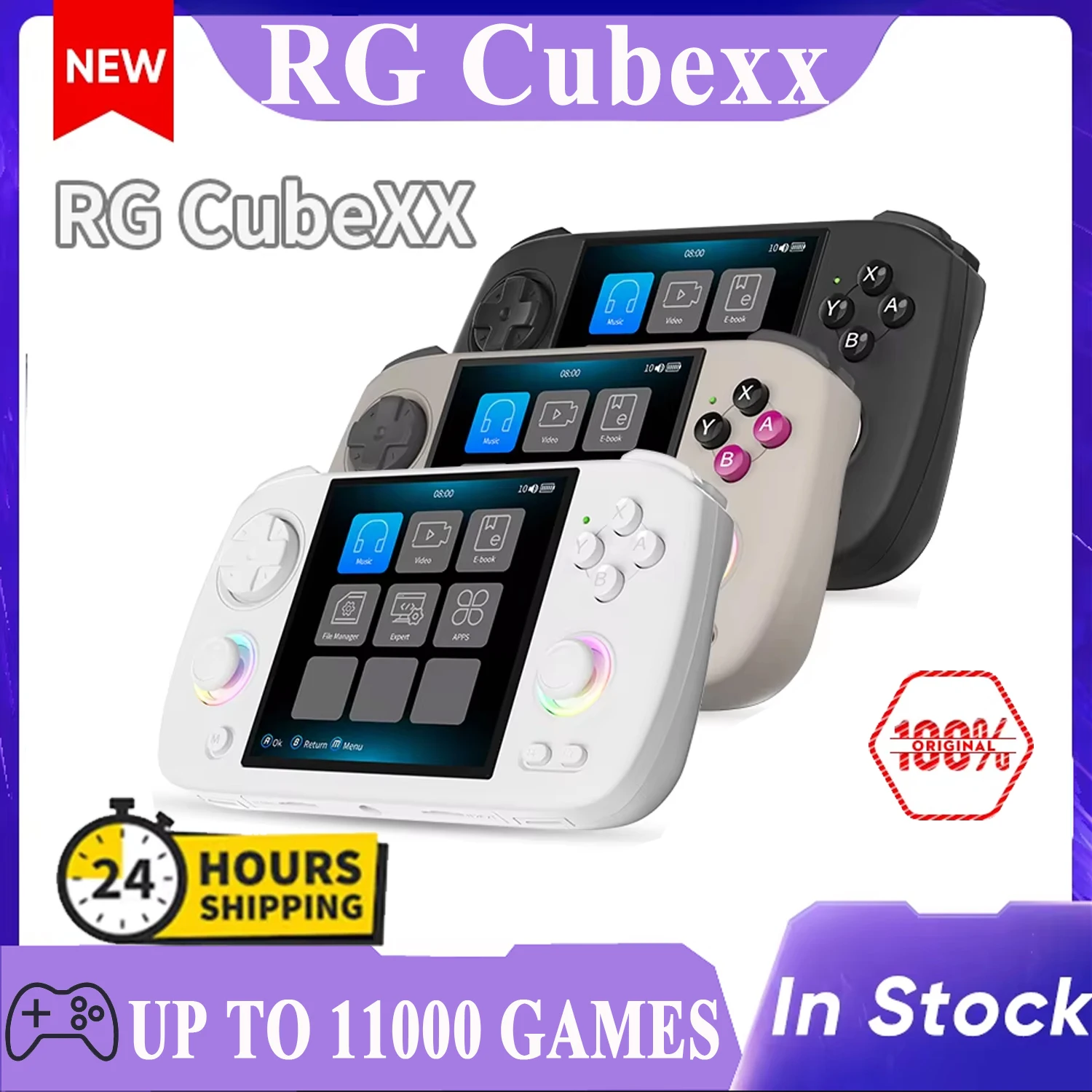 

ANBERNIC RG Cubexx Retro Handheld Game Console Linux 64bit 3.95" IPS 720*720 Screen Support WiFi Bluetooth Streaming Video Games