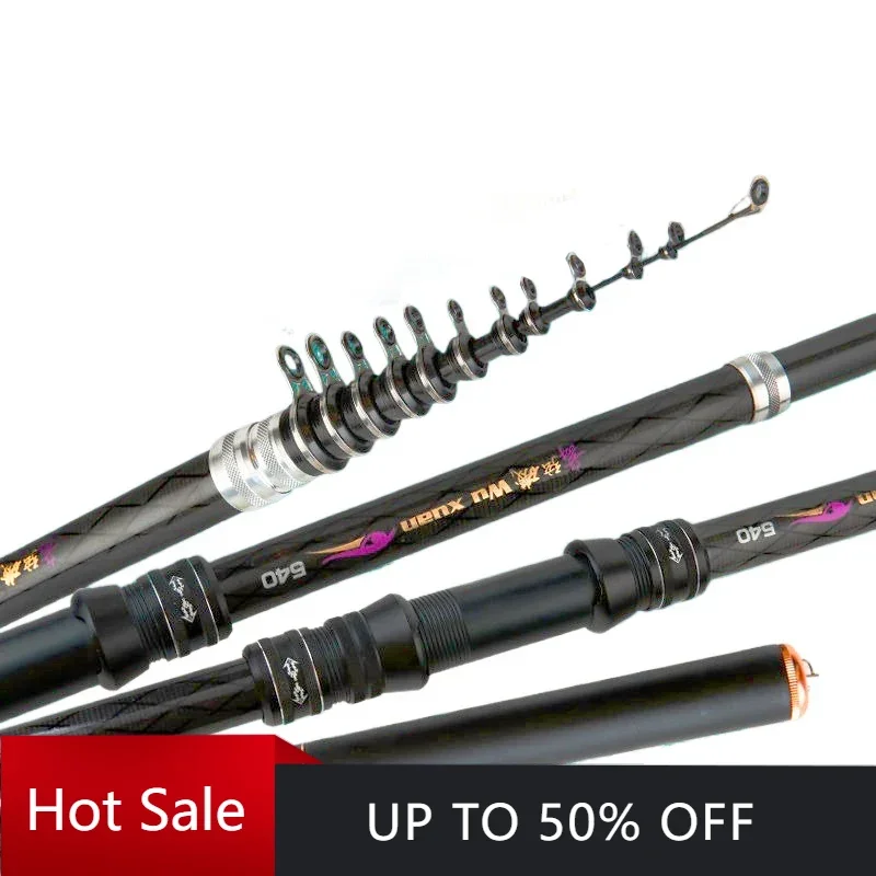 

2.7M 3.6M 4.5M 5.4M 6.3M 7.2M Carbon Telescopic Rock Fishing Rod Ultra Light Rod Lure Carp Travel Ocean Spinning Fishing Rod