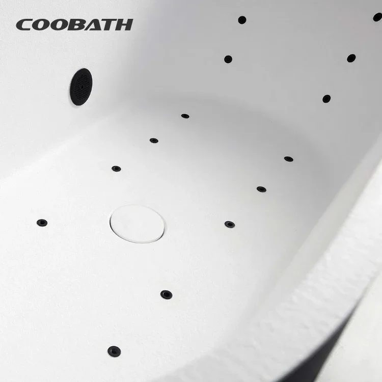 Indoor Bathroom Soaking Whirlpool Air Jacuzzi Modern Artificial Stone Freestanding Spa