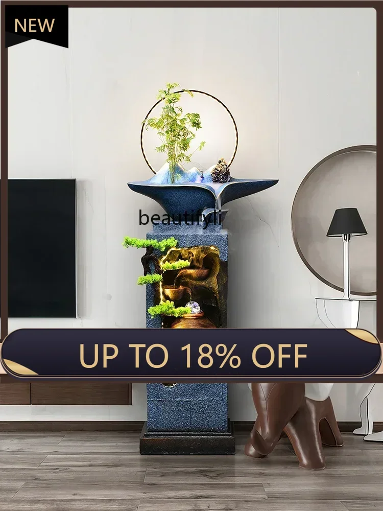 

P178 Rockery Fountain Water Landing Lucky Decoration Water Curtain Wall Decoration Fengshui Wheel Lucky