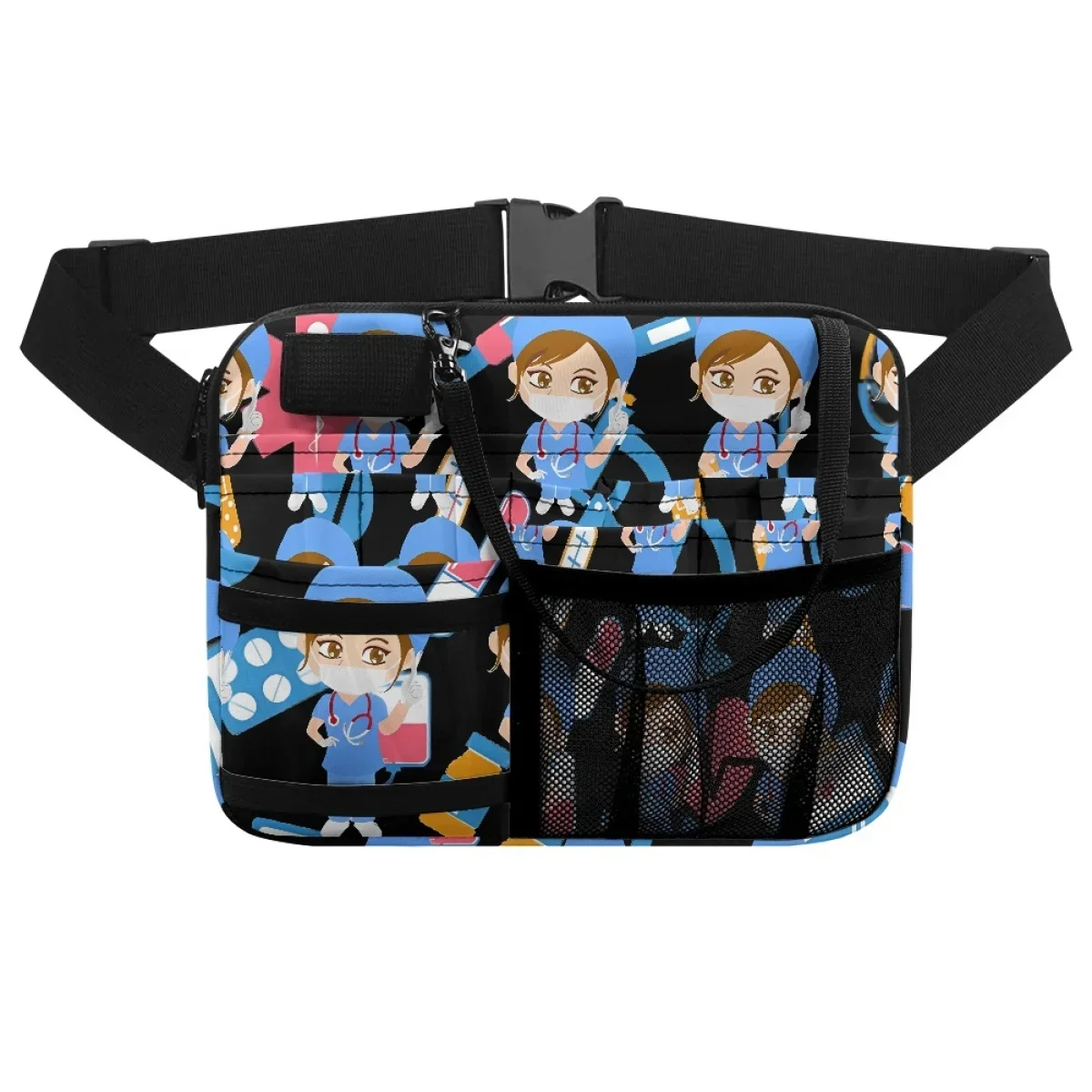 Cartoon Nurse Medical Healthcare Designer Ladies Waist Bag Hospital Work Multi-Pocket Portable Storage Tool Bags Organizer Pouch