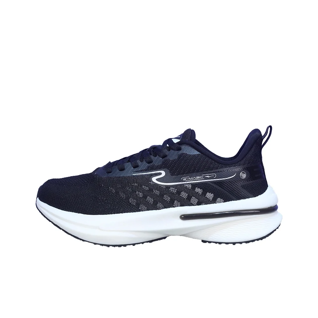 Erke Cushioning Abrasion Resistant Breathable Low top Jiang Rebound Technology Casual Running Shoes Men's Black 11123303046