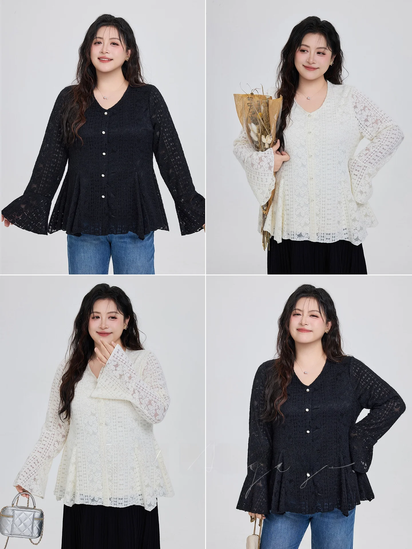 

Faionable Lace irt plus Size Women's Winter New Sle oulder Padded Waist Cinched Inner Wear Base Top Ele Sle