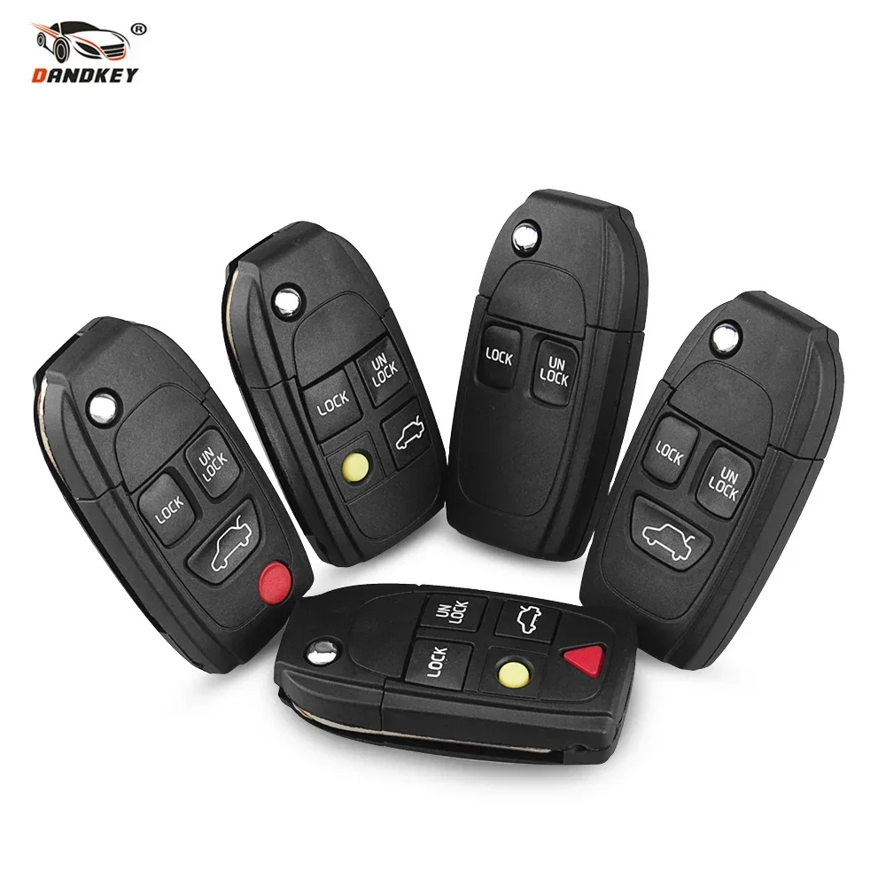 Dandkey Car Remote Key Shell Case Modified key For Volvo XC70 XC90 V40 V50 V70 V90 C30 C70 S40 S60 S70 S80 Fob 2 3 4 5 Buttons