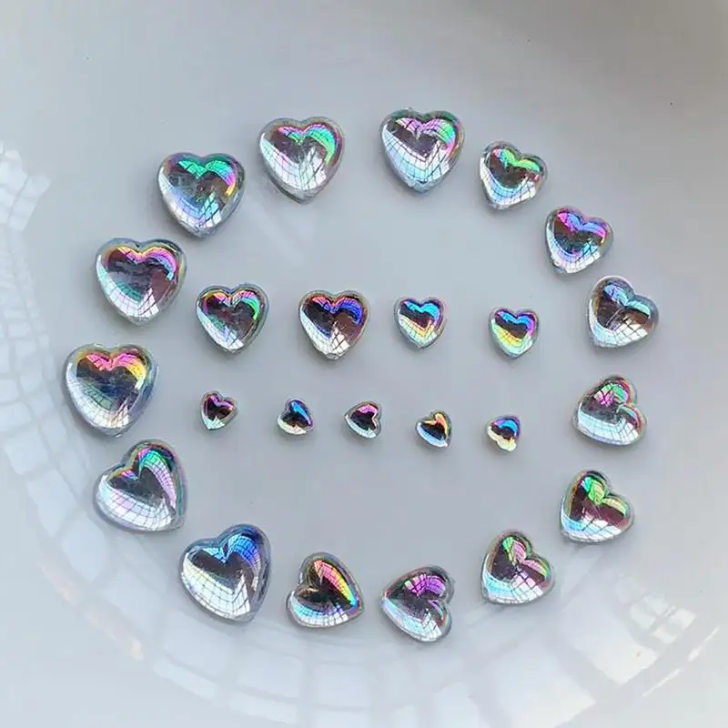 White AB color crystal Heart rhinestone flat back 4mm&5mm&6mm&8mm&10mm optional Rhinestone decoration