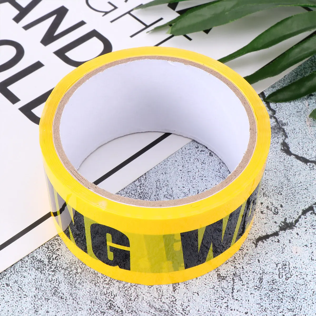 1 Roll Yellow Black Warning Tape Heavy Duty Safety Tape for Construction Road Works Hazardous Areas Walls Floors Equipment