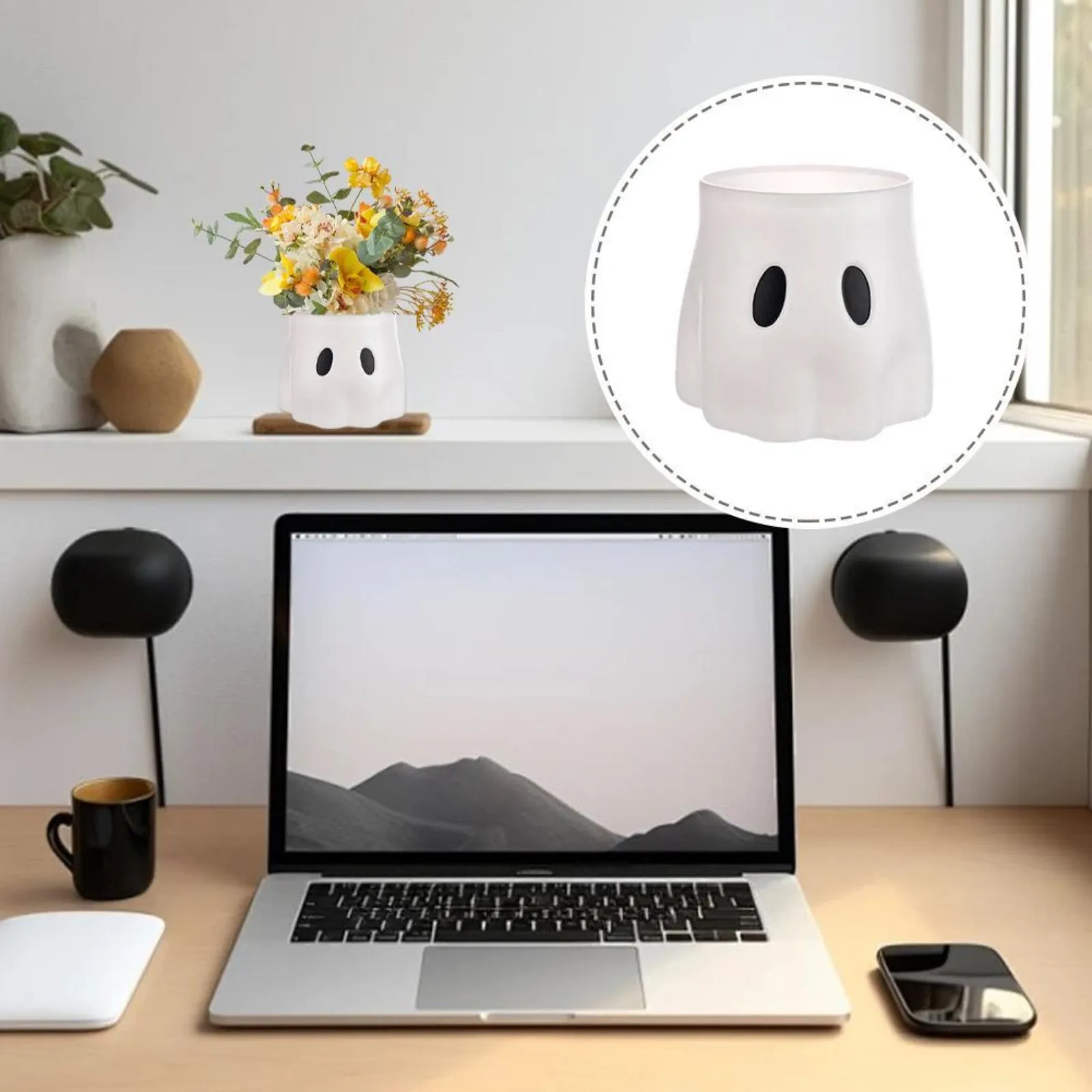 Flower Pots Large 20cm Ghost Planter Halloween Home Decor Trending Spooky Indoor Pot Popular Cute White Garden Decoration 2026