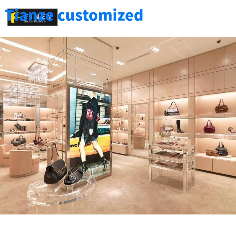 

（customized）Luxury Boutique Store Shoe Rack Display Furniture Ideas Women Shoe Shop Fitting Display Equipment Shoes