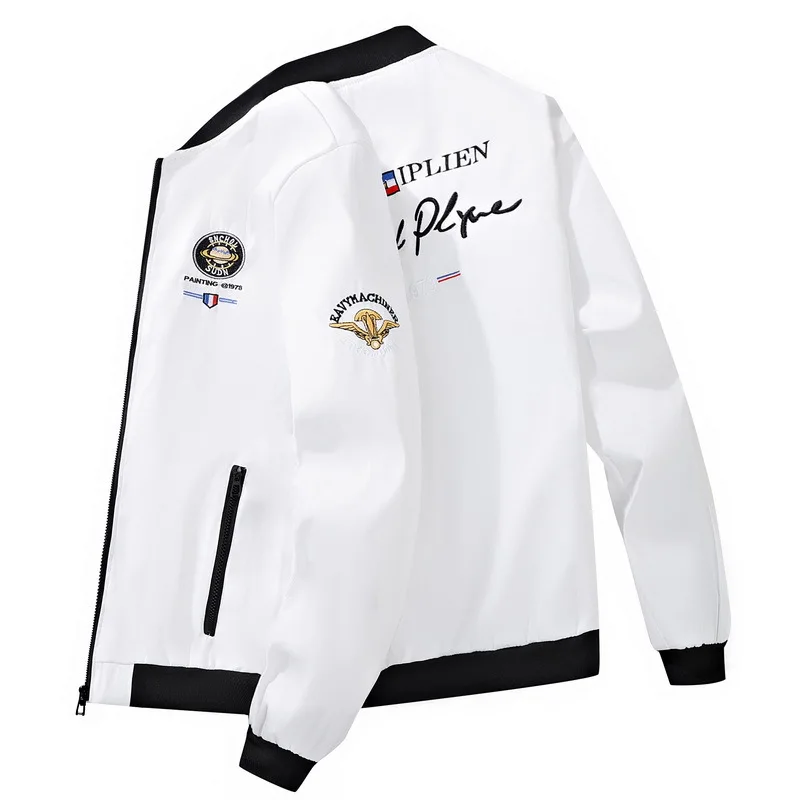 

Мужская куртка с вышитым воротником-стойкой в корейском стиле | Новое поступление осени 2025 года | Молодежная модная повседневная спортивная верхняя одежда