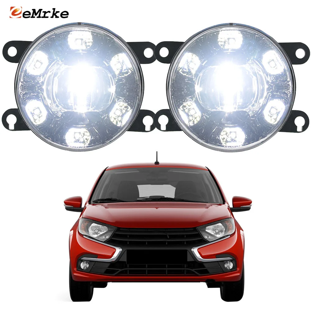 

Led Fog Lights Assembly Headlights with Lens + Car DRL Daytime Running Lamp for Lada Granta FL 2018 2019 2020 2021 2022 2023