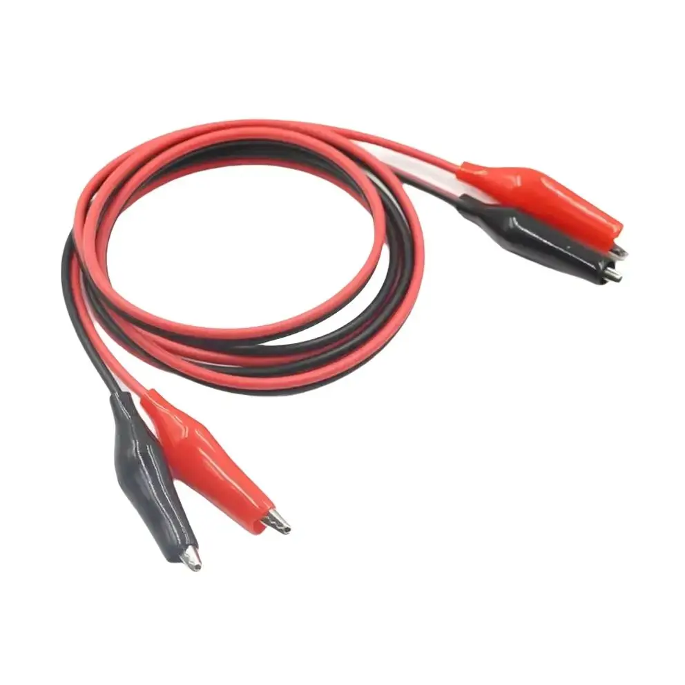 1PCS Double Header Alligator Clip Banana Plug To Alligator Clip With Wire Power Test  Wireway Connecting Line Red/Black