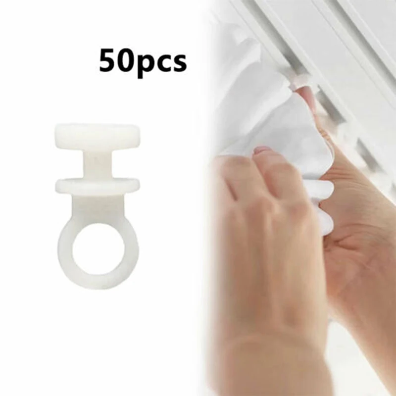 50pcs Plastic Curtain Track Hooks Runner Fit Replacement Accessories For Camper Van Motorhome Caravan Boat