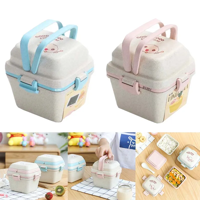 

Cute Kids Lunch Box Fruit Box Multi-layer Bento Box Picnic Camping Hiking Student Kids