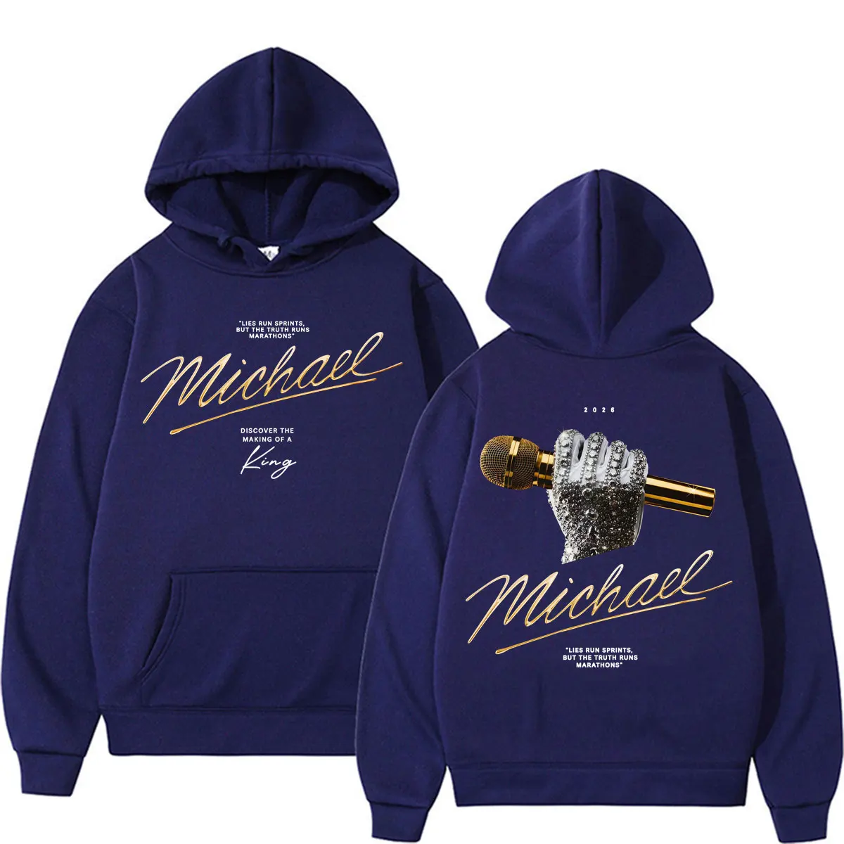 Michael Jackson Signature Mikrofon-Hand-Muster Kapuzenpullover für Herbst-Winter Streetwear Pullover Shirt – Detail 3