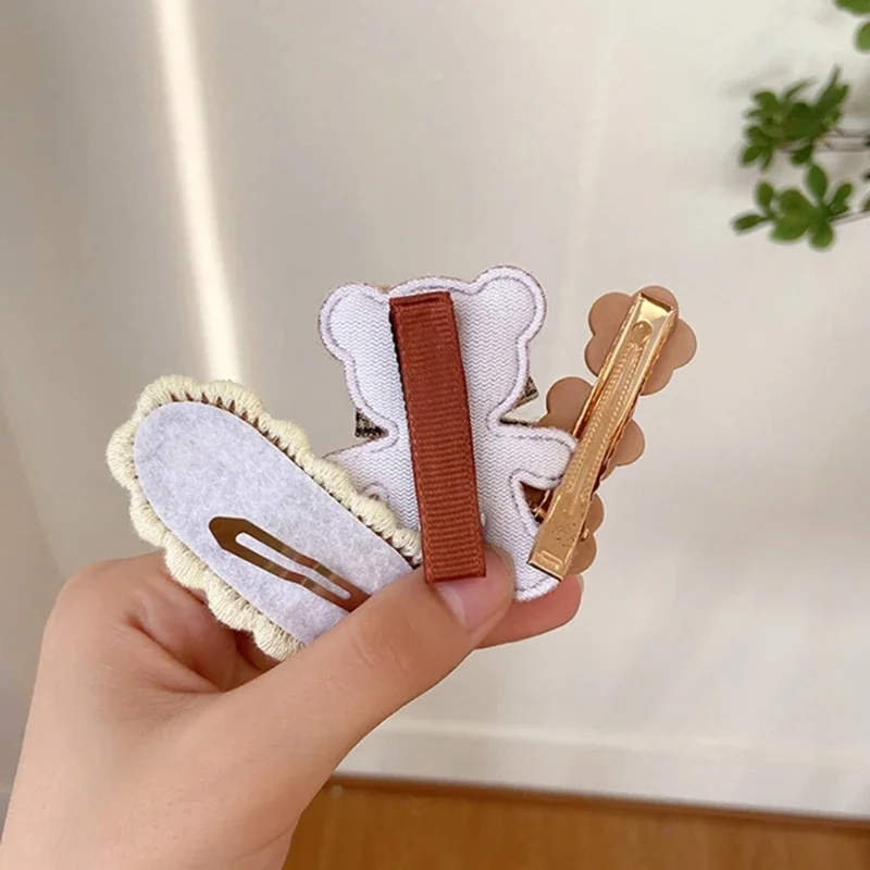 9pcs/set Girl Hair Clip Set Bow Barrettes Bear Hair Clip For Girl Flower Hairpin image 4