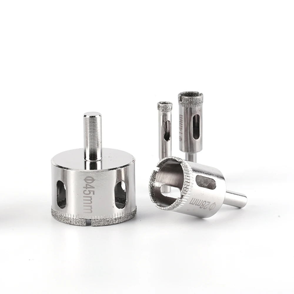 Imagem -06 - Diamante Revestido Drill Bit Grupo Porcelain Cup Saw Azulejo Mármore Vidro Granito Buraco Saw Bits de Perfuração Ferramentas Elétricas Acessórios 12 Pcs 19 Pcs